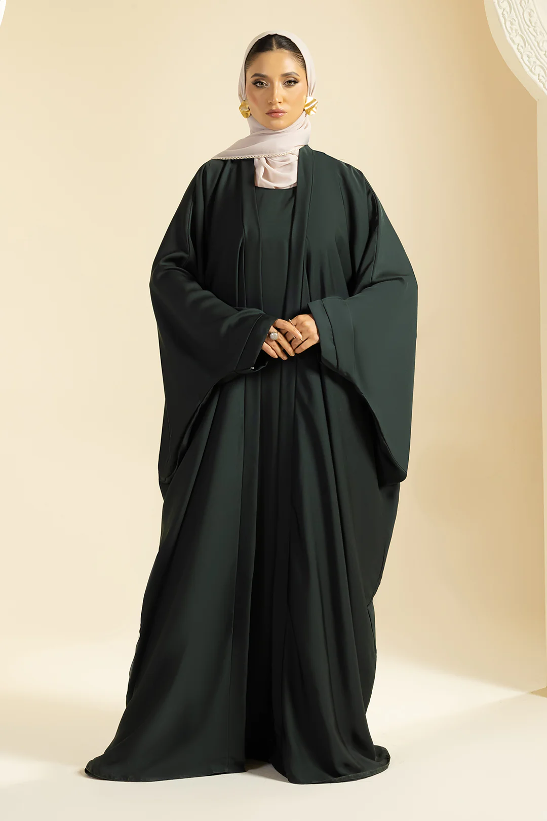 Double Upper Butterfly Abaya - 5029 - Image 3