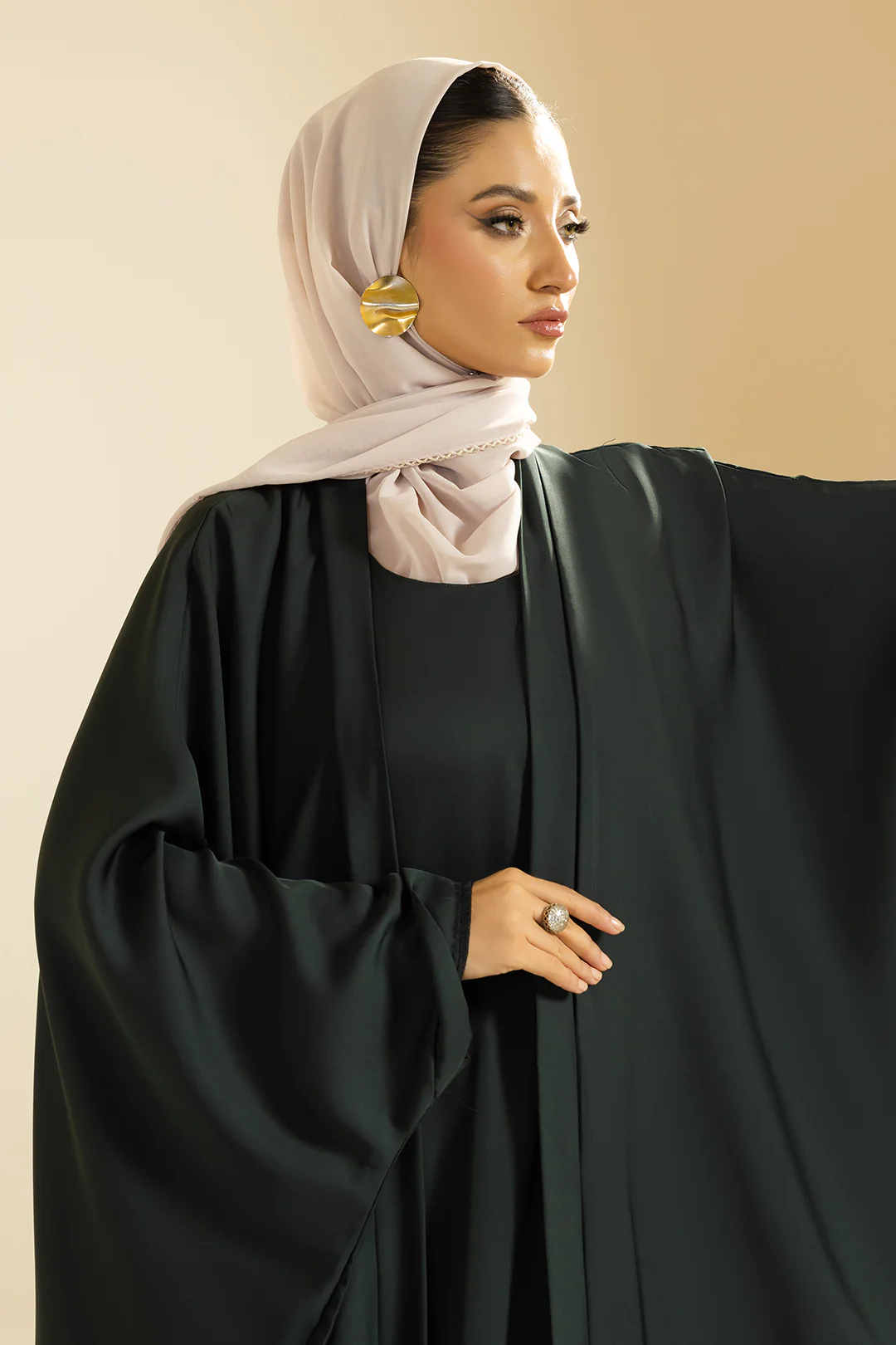 Double Upper Butterfly Abaya - 5029 - Image 5