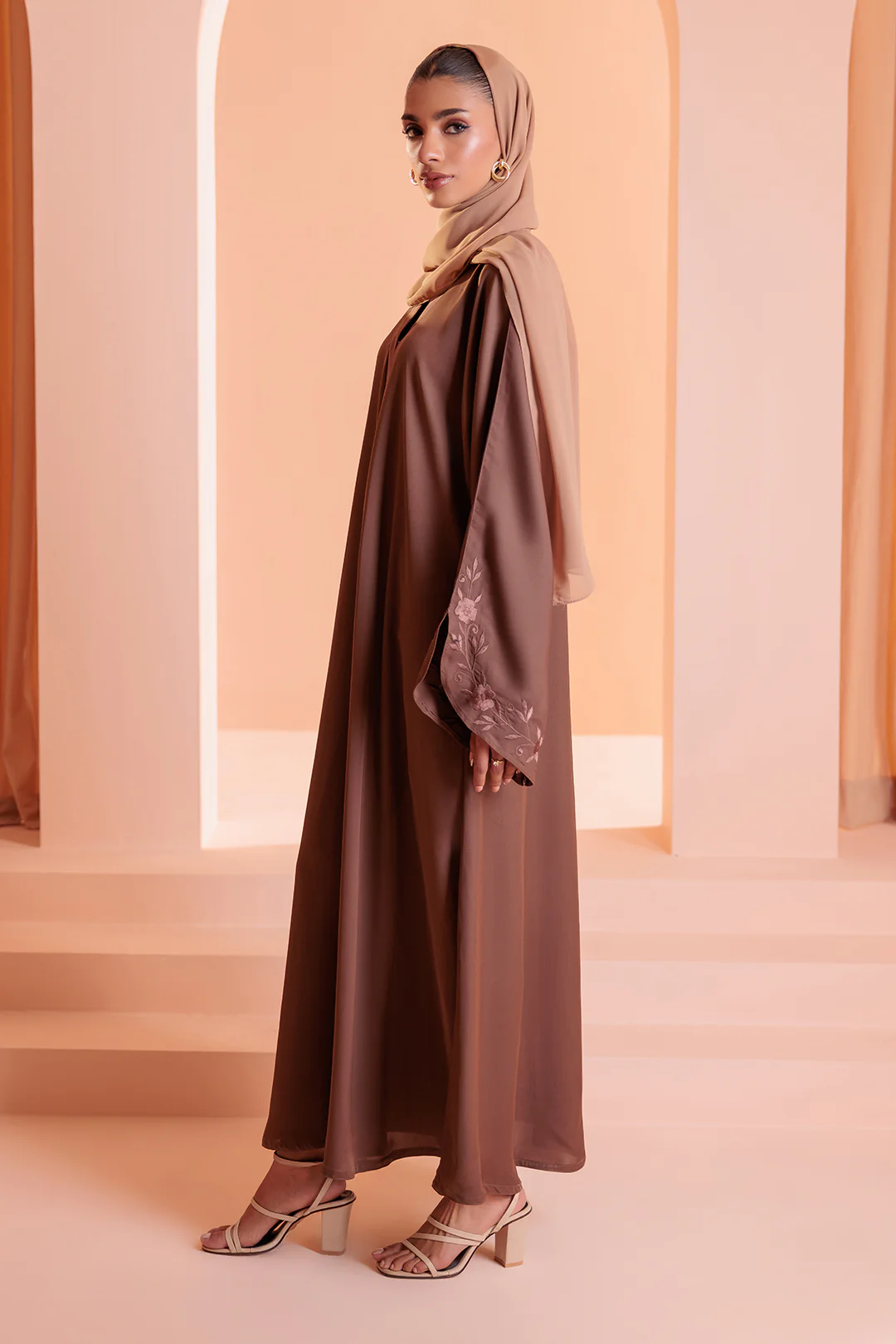 Embroidered Button Through Abaya - 5008 - Image 12