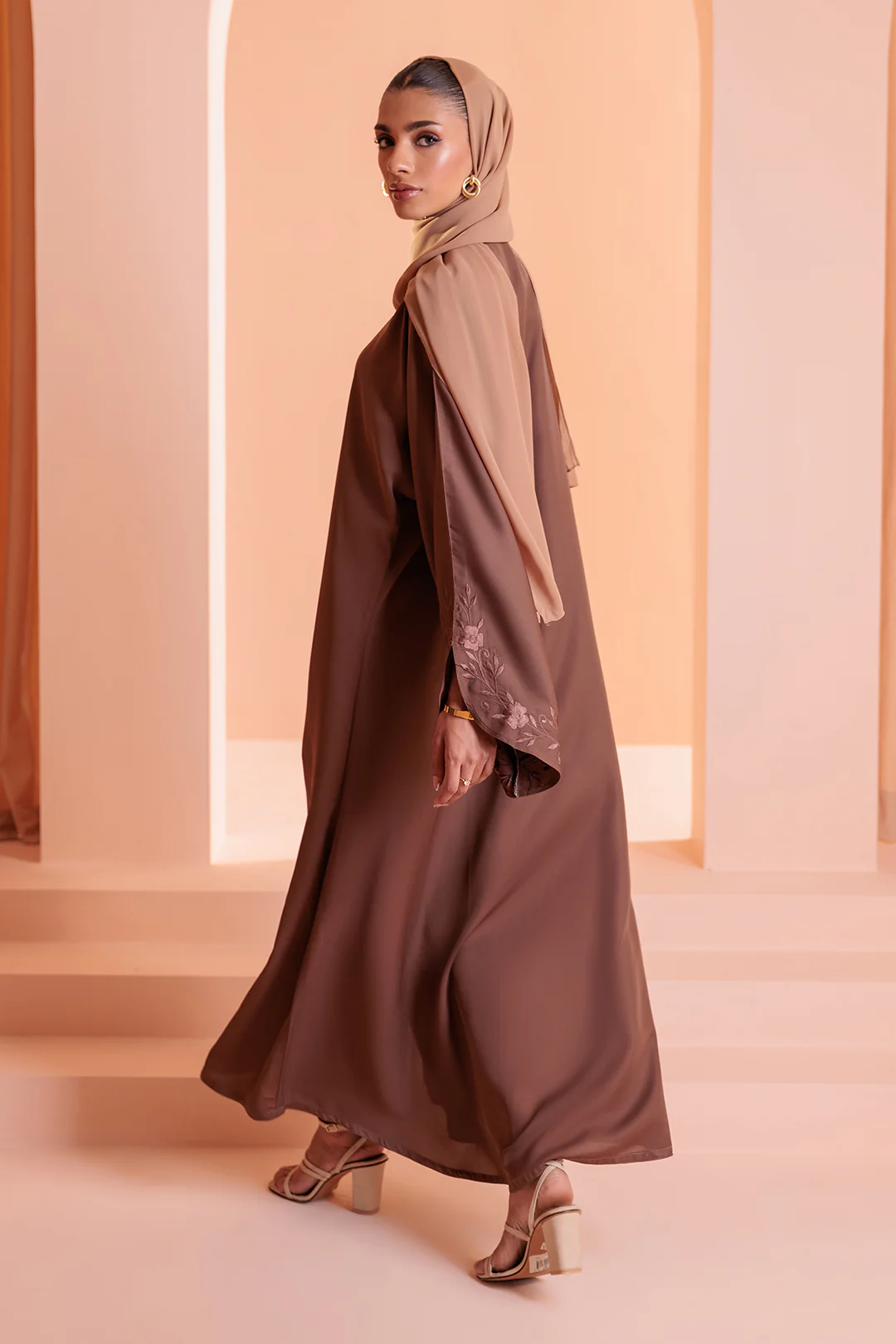 Embroidered Button Through Abaya - 5008 - Image 13