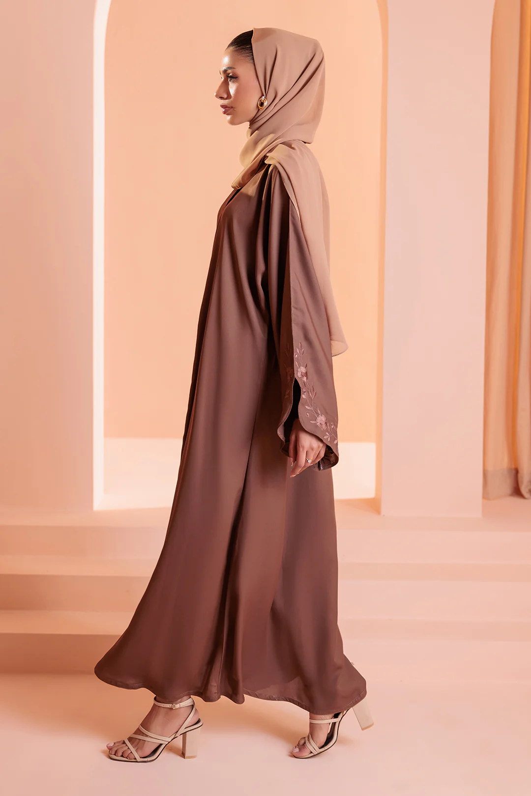 Embroidered Button Through Abaya - 5008 - Image 14