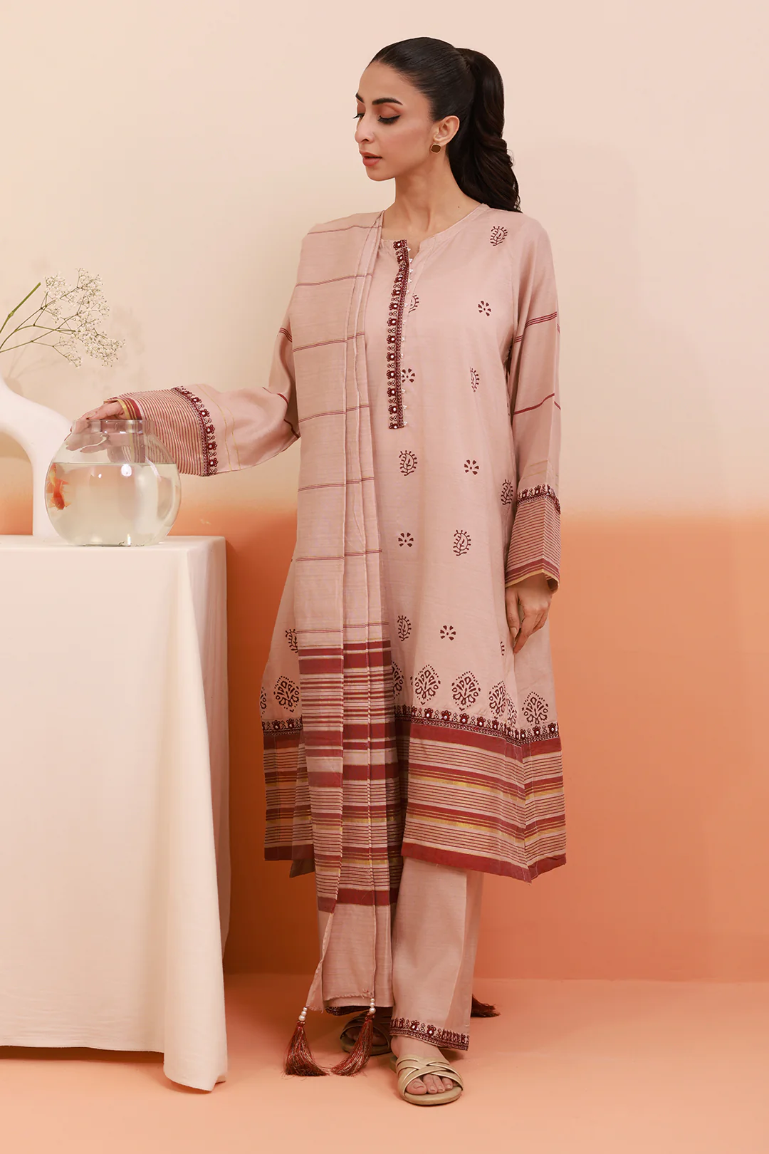 Embroidered Kurta Dupatta Trouser - 2272 - Image 5