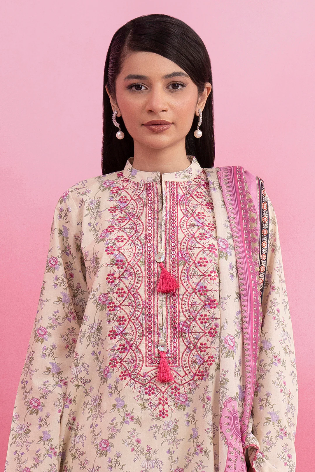 Embroidered Kurta Dupatta - 1904