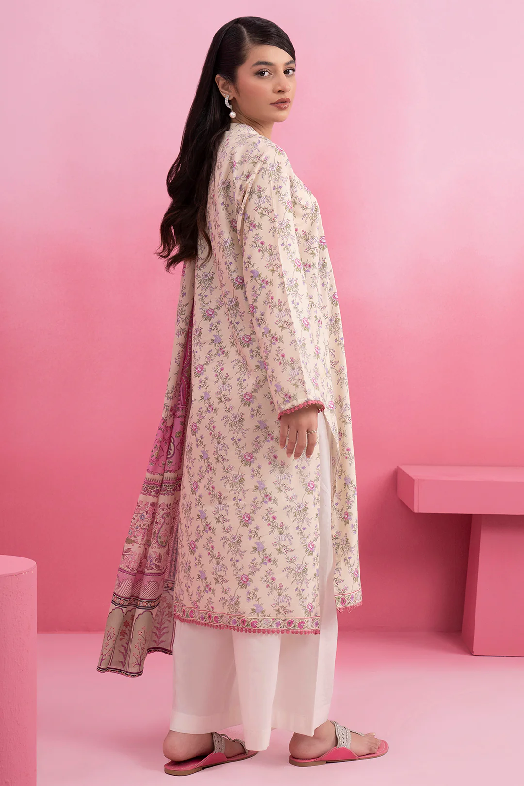 Embroidered Kurta Dupatta - 1904 - Image 4