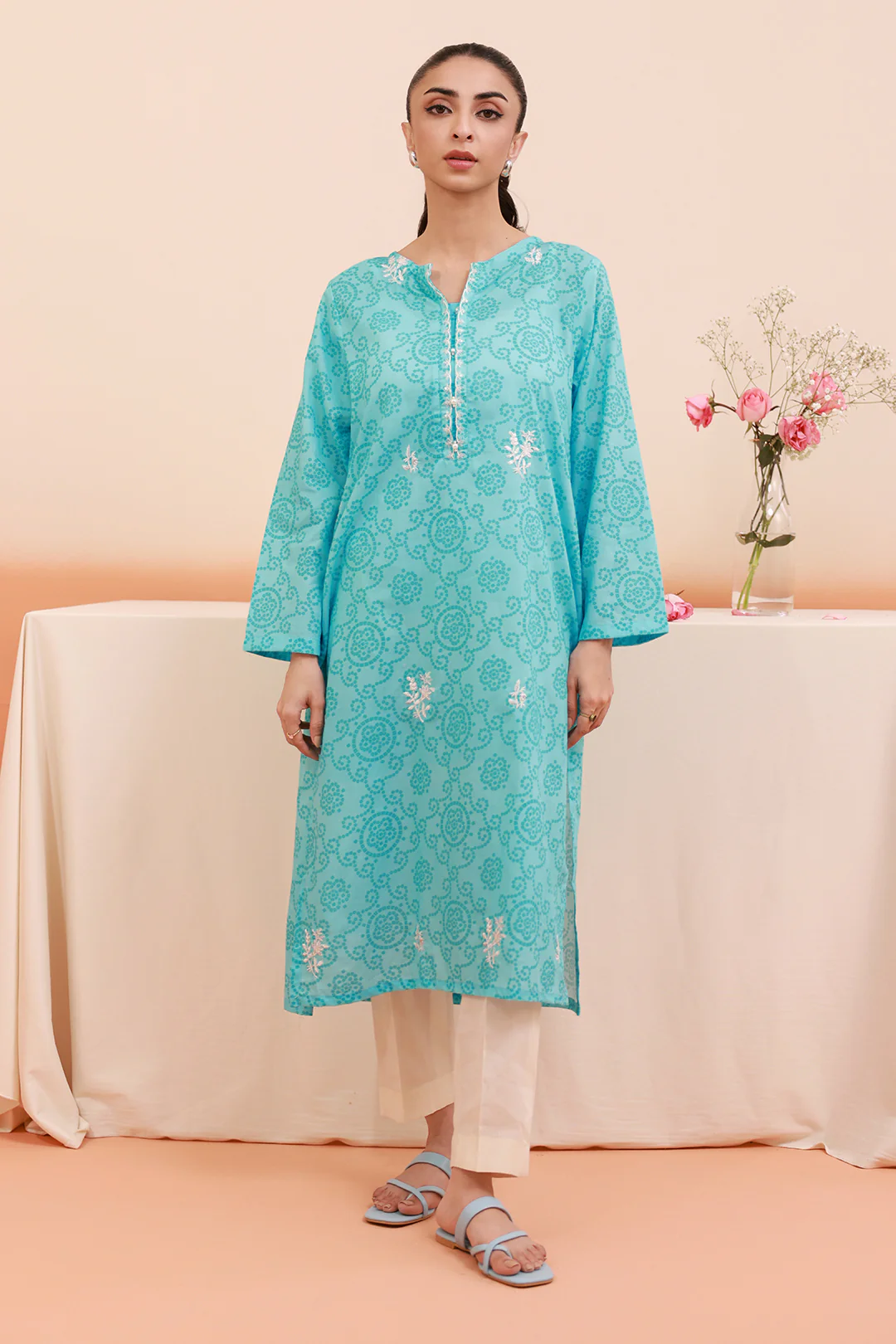 Embroidered Kurta - 2038 - Image 4