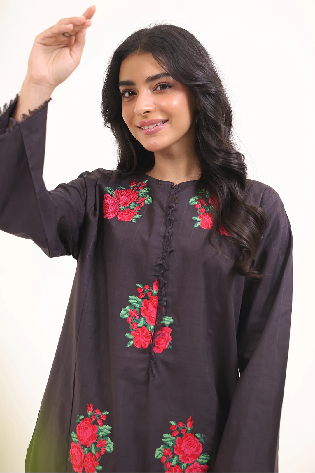 Embroidered Kurta - 1387 - Image 3