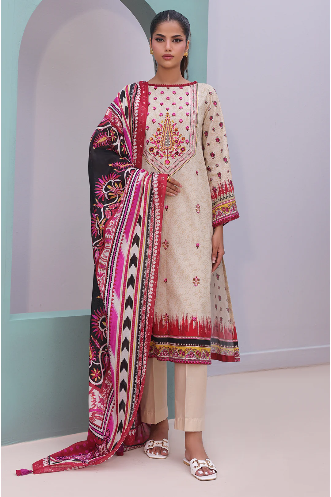 Embroidered Shirt Dupatta - 0022 - Image 2