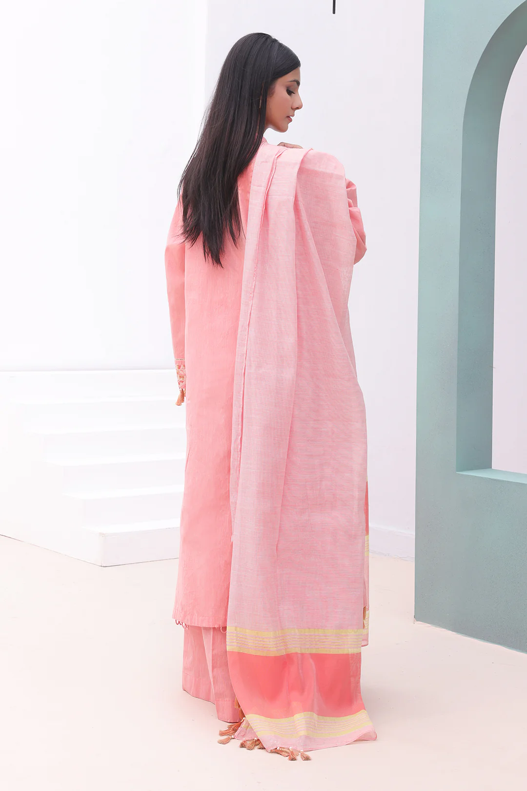 Embroidered Shirt Shalwar Dupatta - 0076 - Image 4
