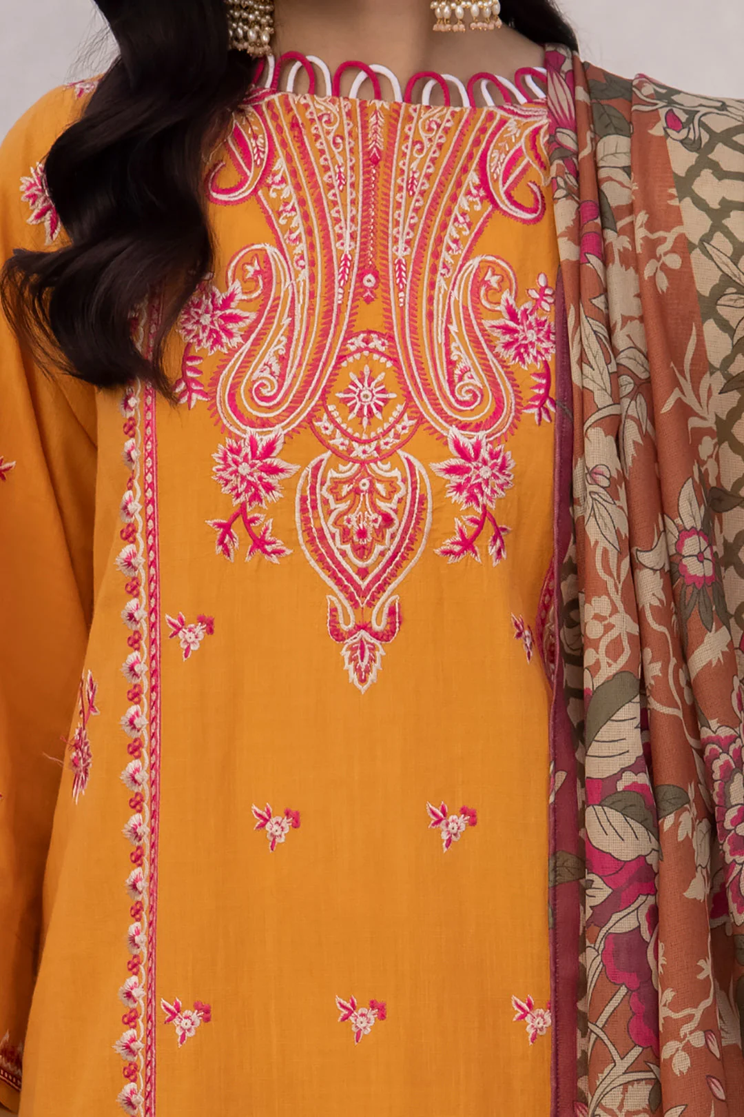 Embroidered Shirt Shalwar Dupatta - 1142 - Image 4