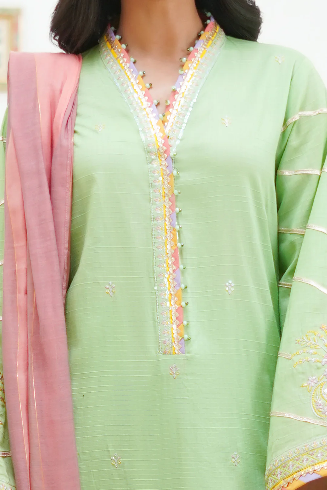 Embroidered Shirt Shalwar Dupatta - 1278 - Image 3