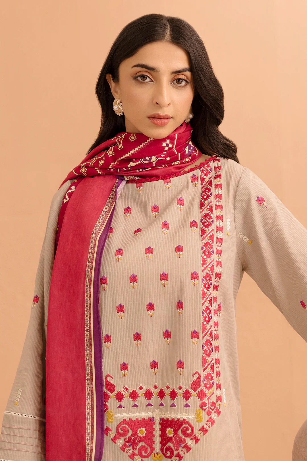 Embroidered Shirt Shalwar Dupatta - 0062