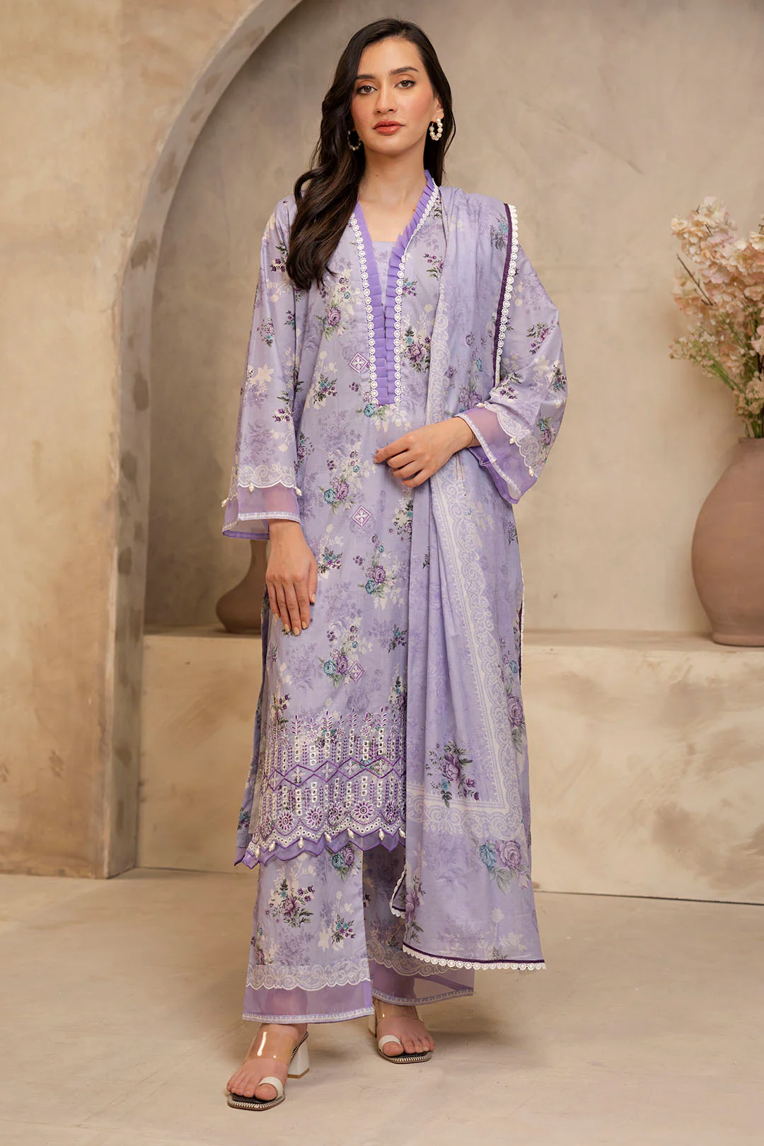 Embroidered Shirt Shalwar Dupatta - 0063 - Image 2