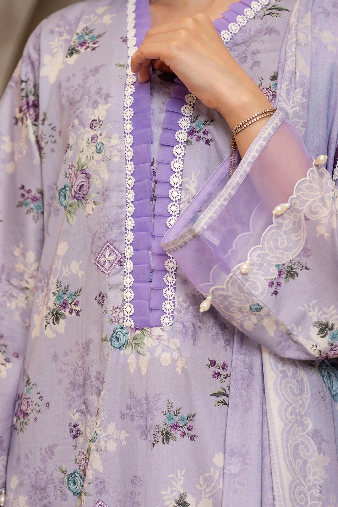 Embroidered Shirt Shalwar Dupatta - 0063 - Image 4