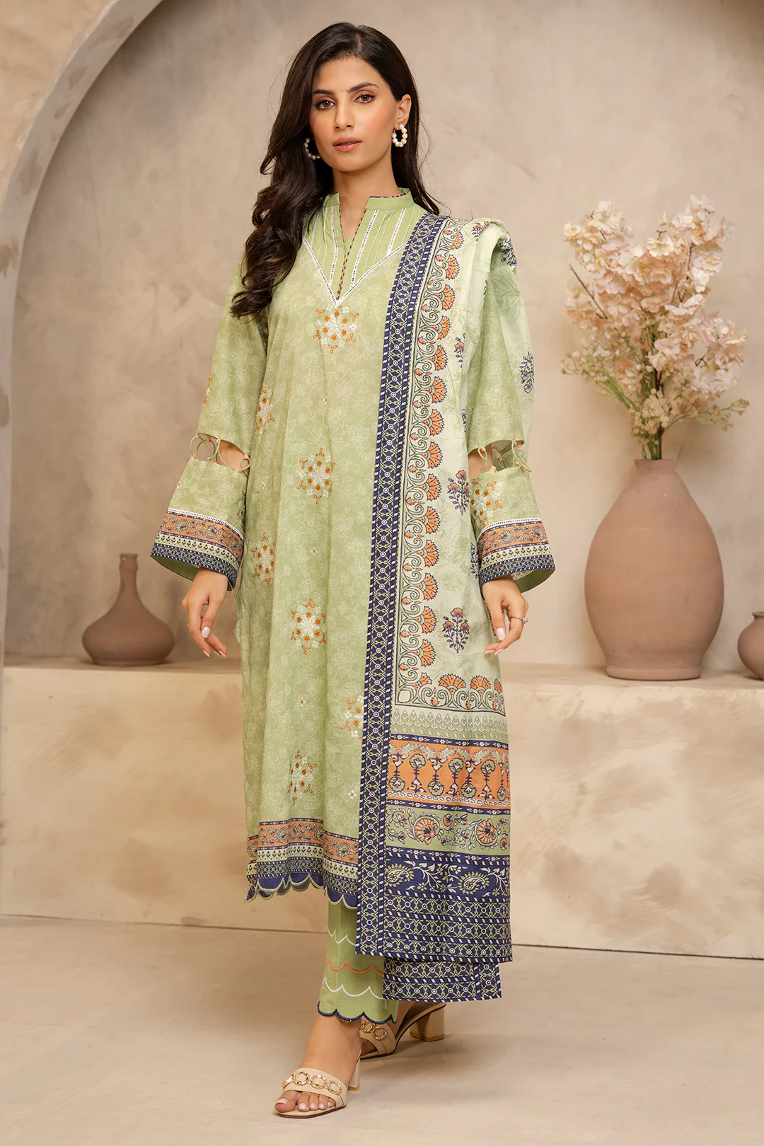 Embroidered Shirt Shalwar Dupatta - 0066 - Image 2