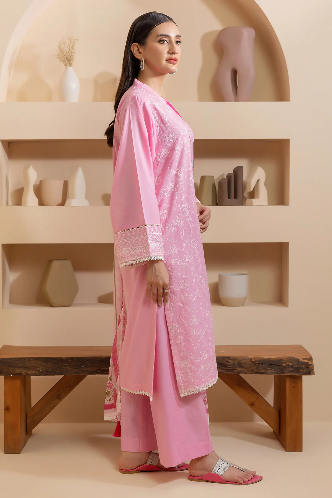 Embroidered Shirt Shalwar Dupatta - 0067 - Image 5