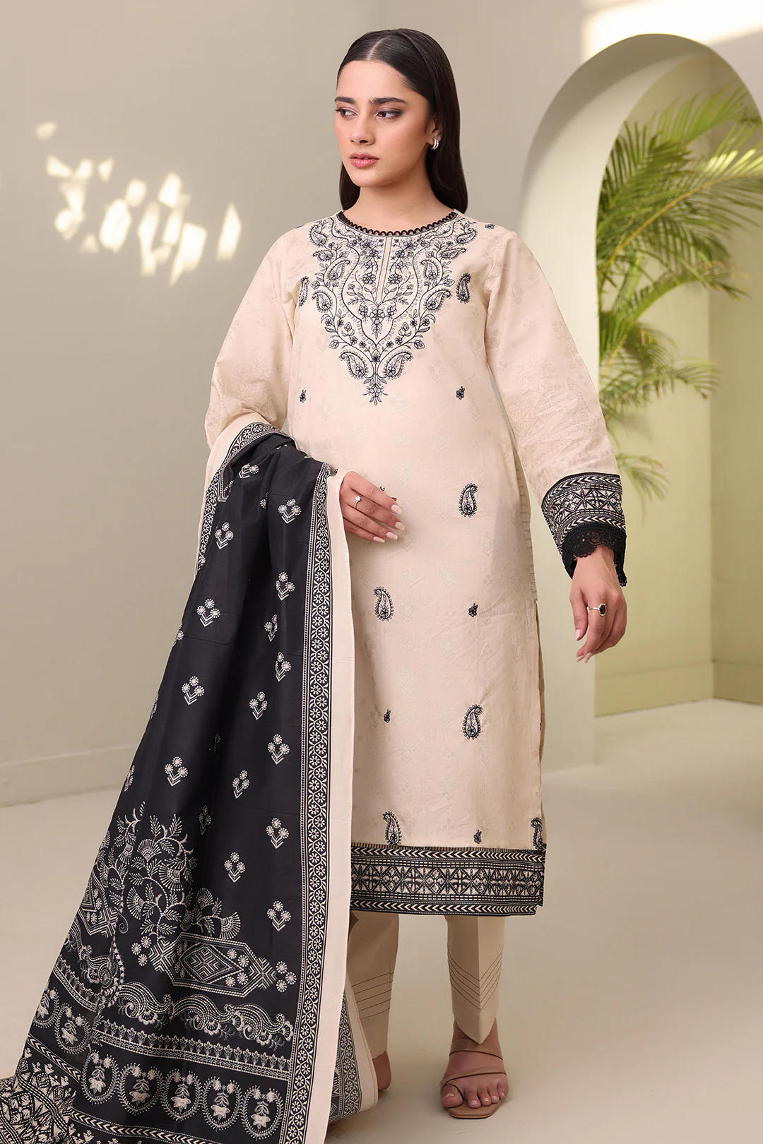 Embroidered Shirt Shalwar Dupatta - 0274 - Image 4
