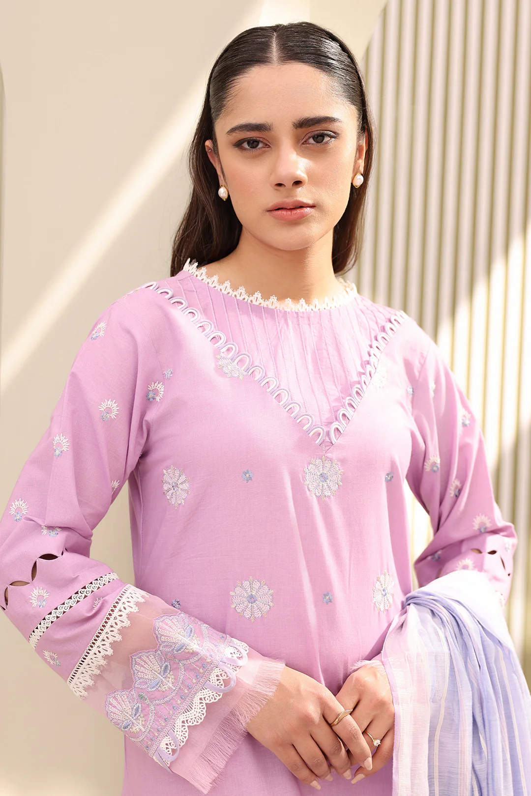 Embroidered Shirt Shalwar Dupatta - 0284 - Image 2