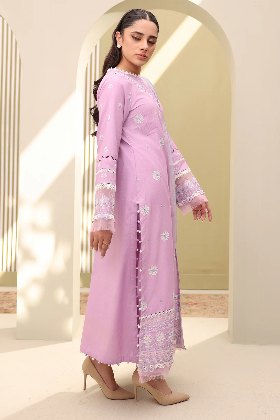 Embroidered Shirt Shalwar Dupatta - 0284 - Image 7