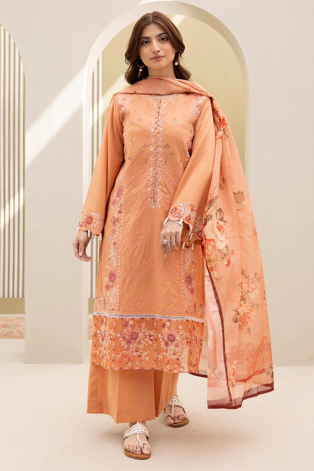 Embroidered Shirt Shalwar Dupatta - 0289 - Image 2