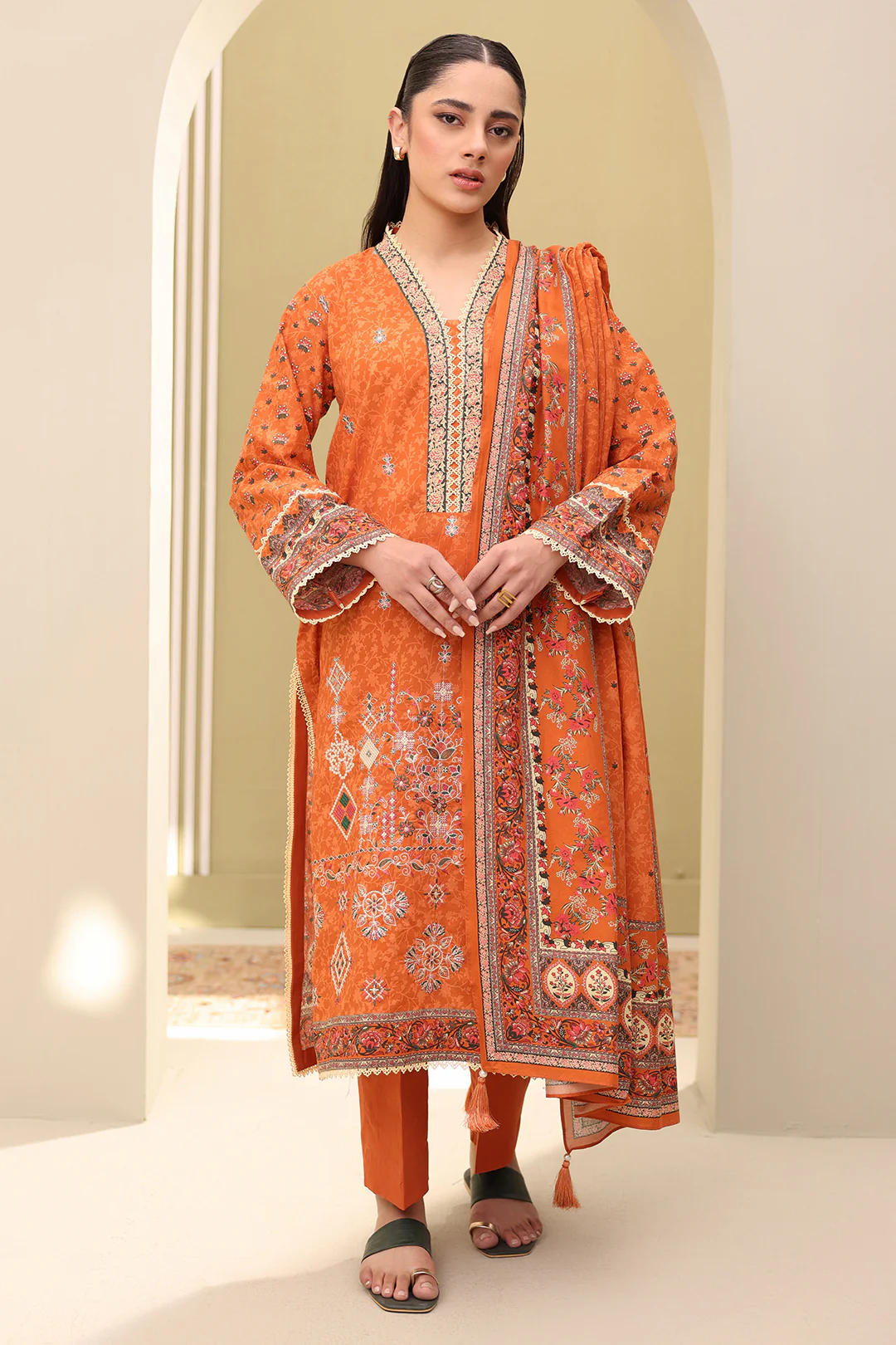 Embroidered Shirt Shalwar Dupatta - 0343