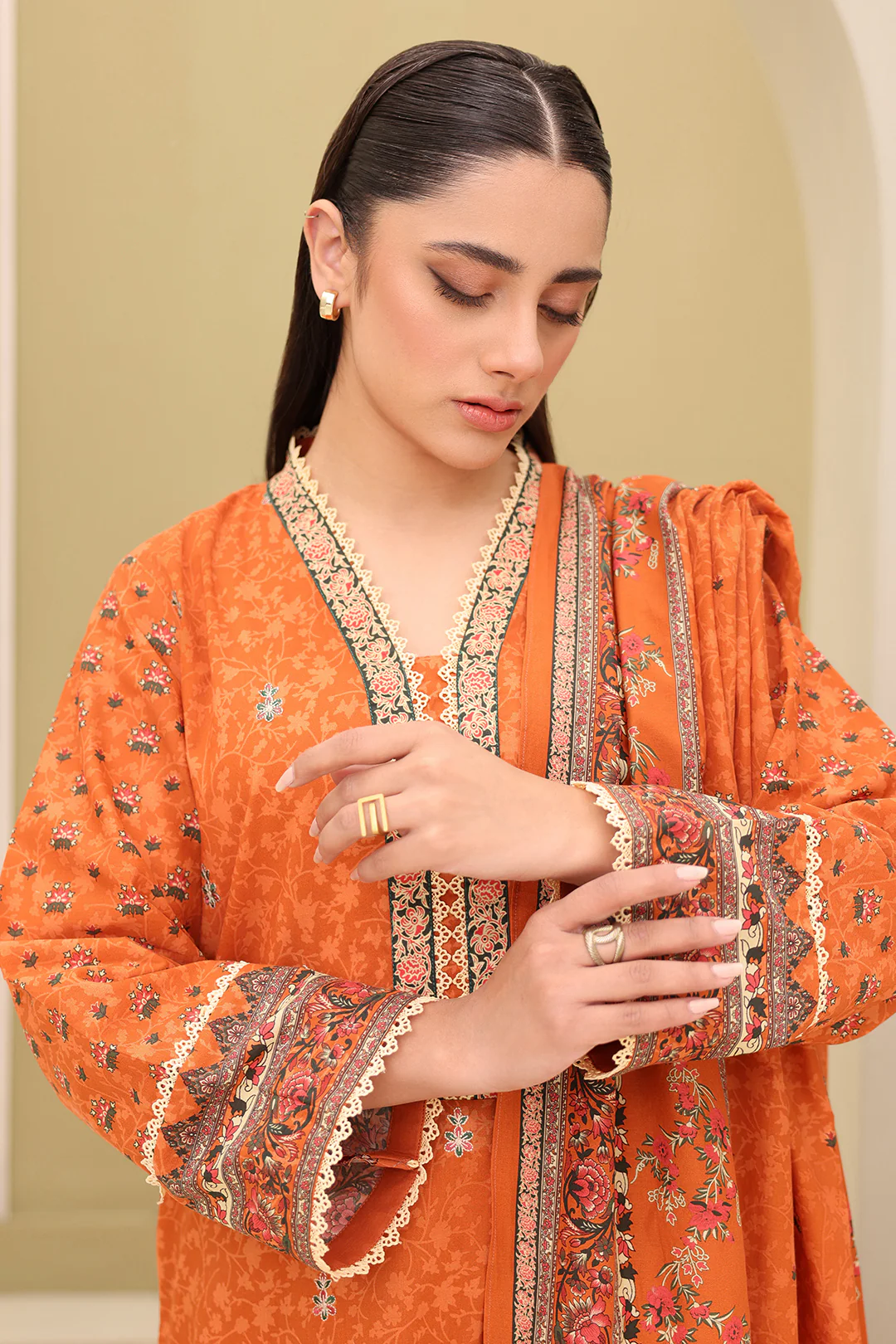 Embroidered Shirt Shalwar Dupatta - 0343 - Image 2