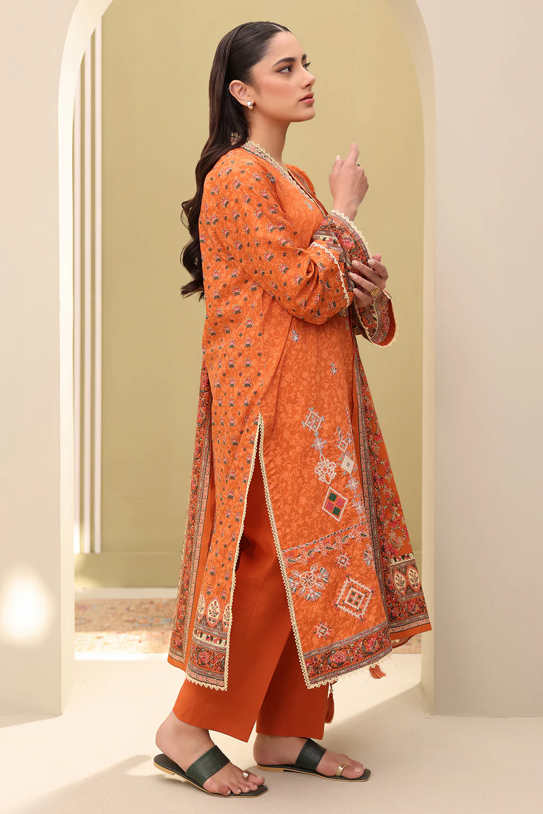Embroidered Shirt Shalwar Dupatta - 0343 - Image 3