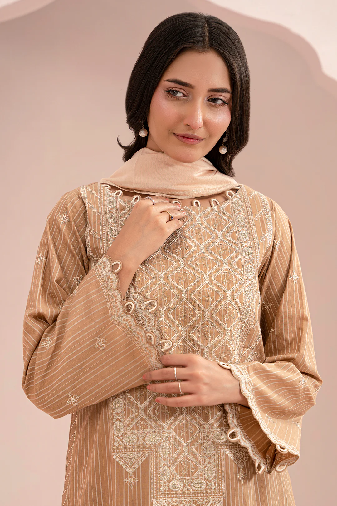 Embroidered Shirt Shalwar Dupatta - 0348 - Image 2