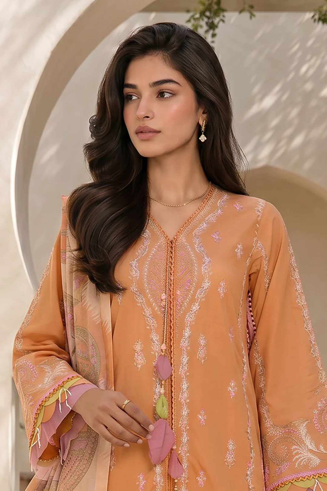 Embroidered Shirt Shalwar Dupatta - 0793 - Image 5