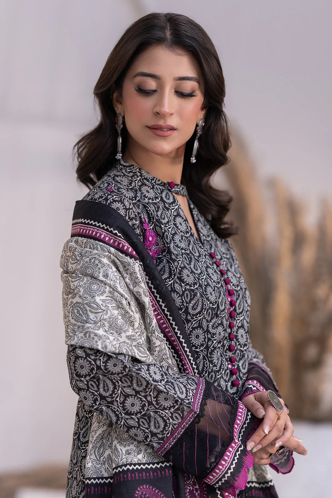 Embroidered Shirt Shalwar Dupatta - 0592 - Image 2
