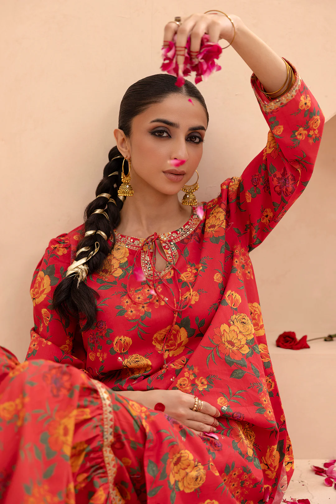 Embroidered Gharara Suit - 1512 - Image 5