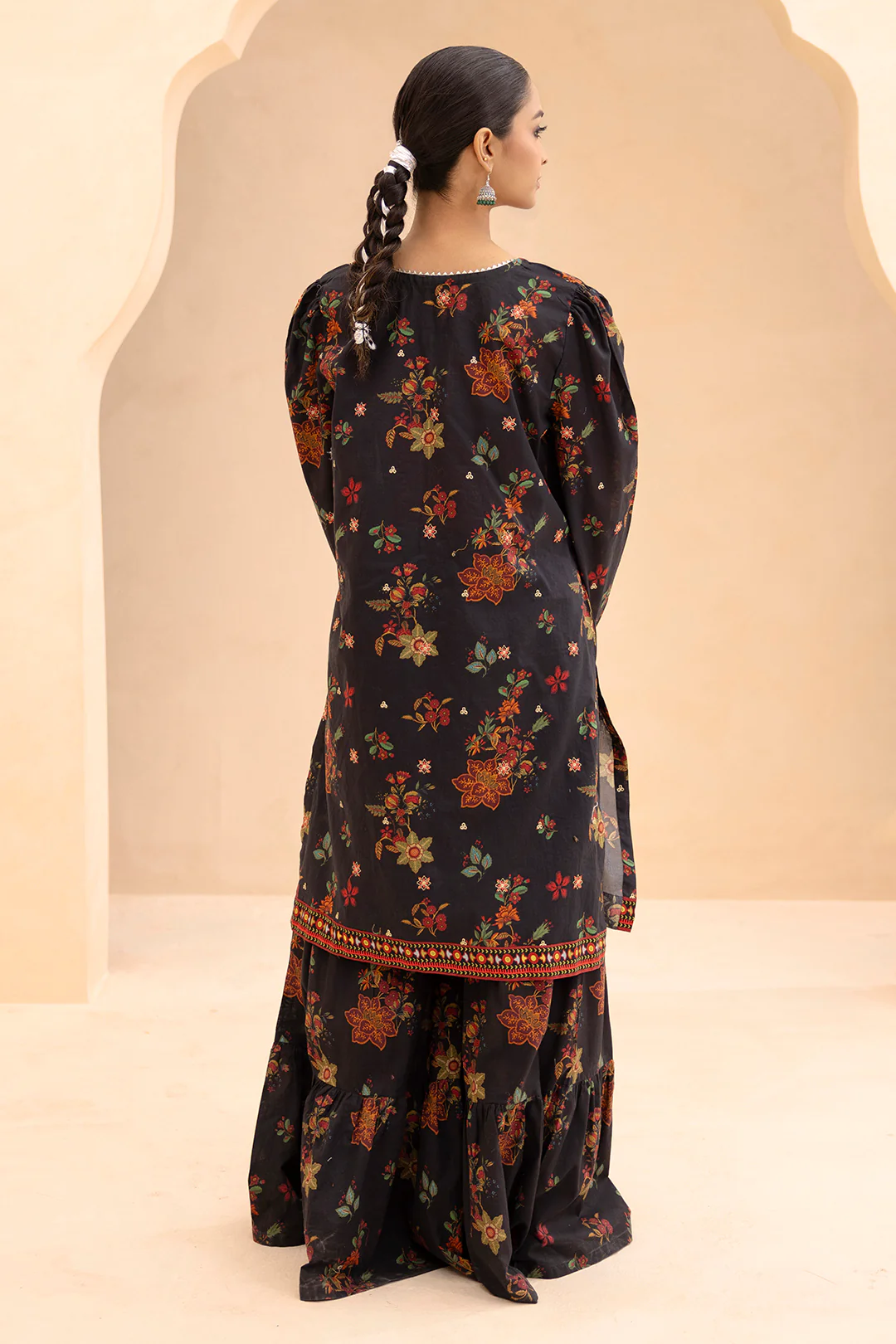 Embroidered Gharara Suit - 1514 - Image 10