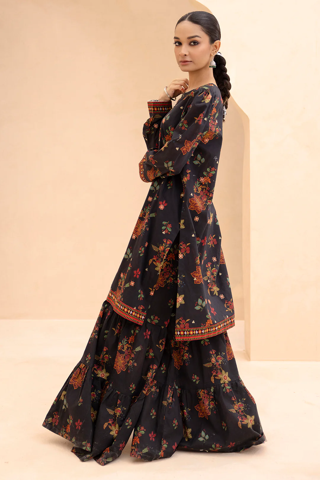 Embroidered Gharara Suit - 1514 - Image 3