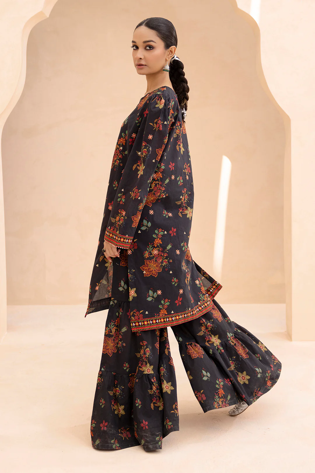 Embroidered Gharara Suit - 1514 - Image 8