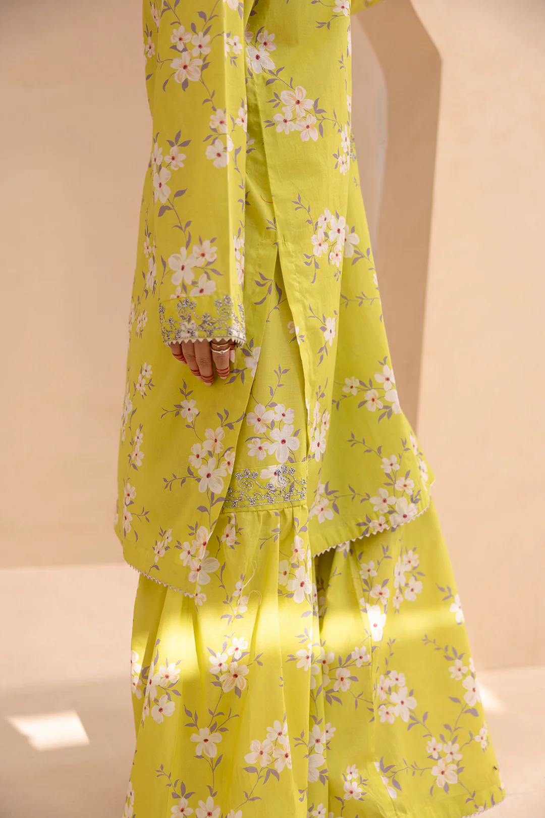 Embroidered Gharara Suit - 1614 - Image 5