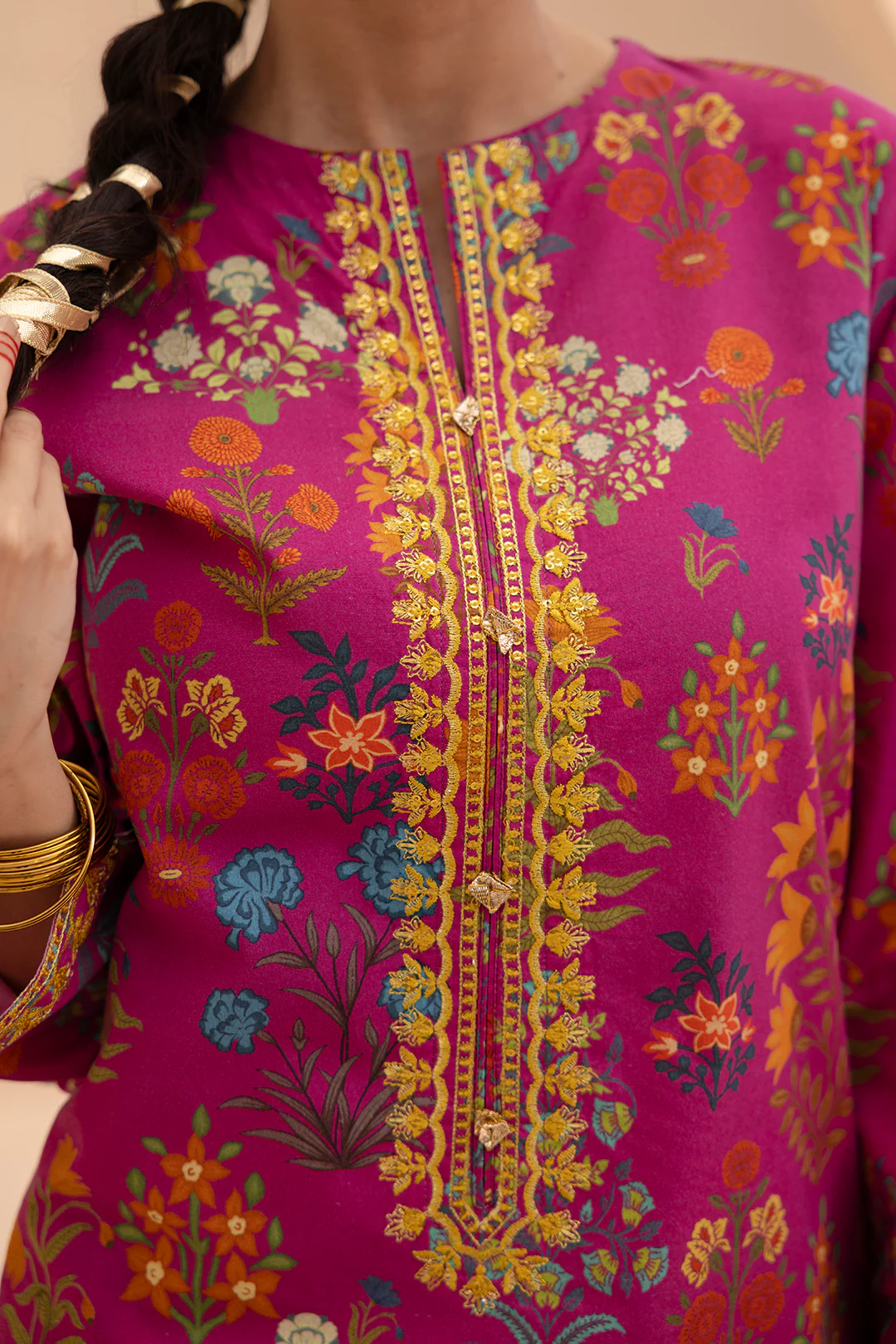 Embroidered Gharara Suit - 1616 - Image 9