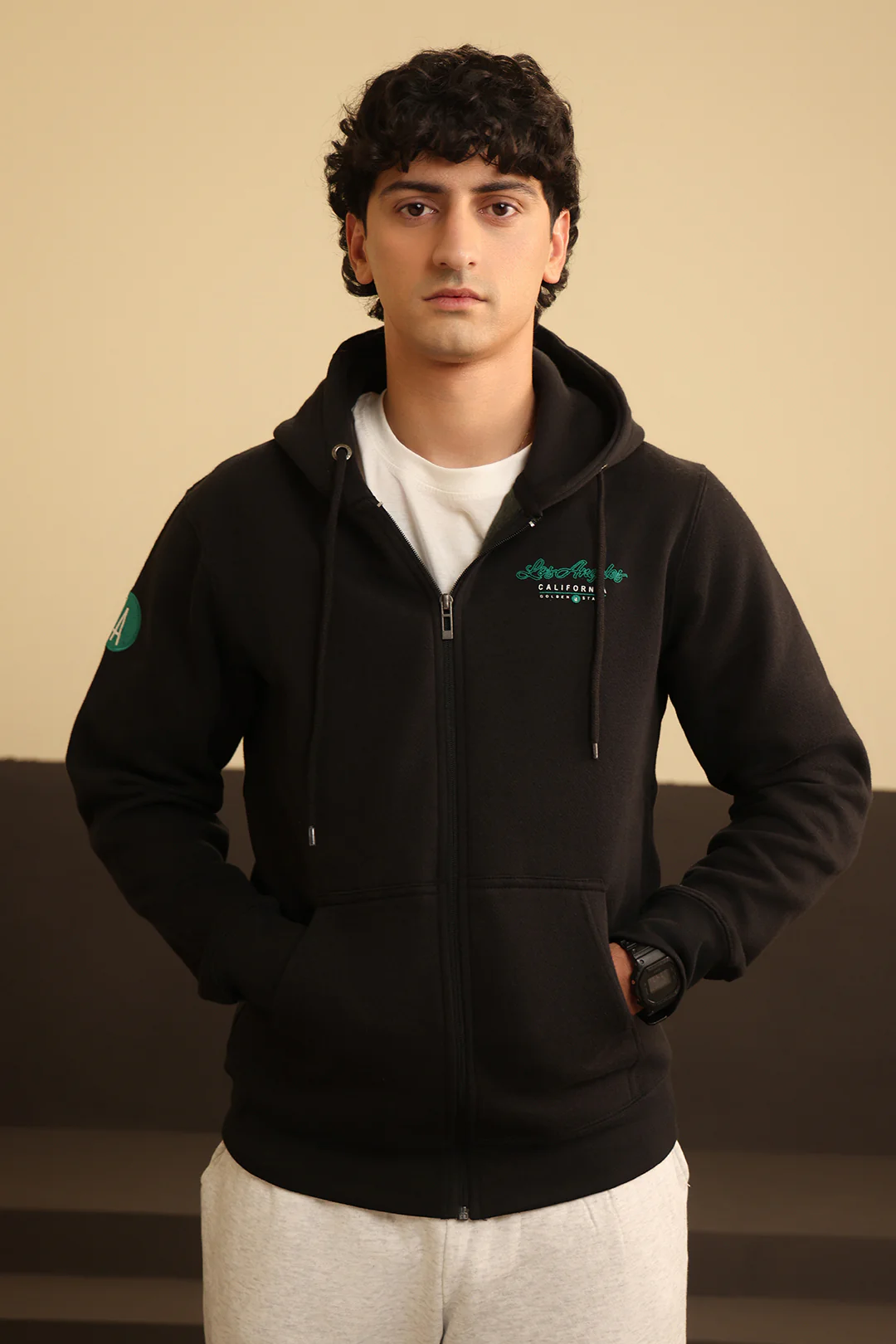 Graphic Zipper Hoodie - 5002 - Image 2