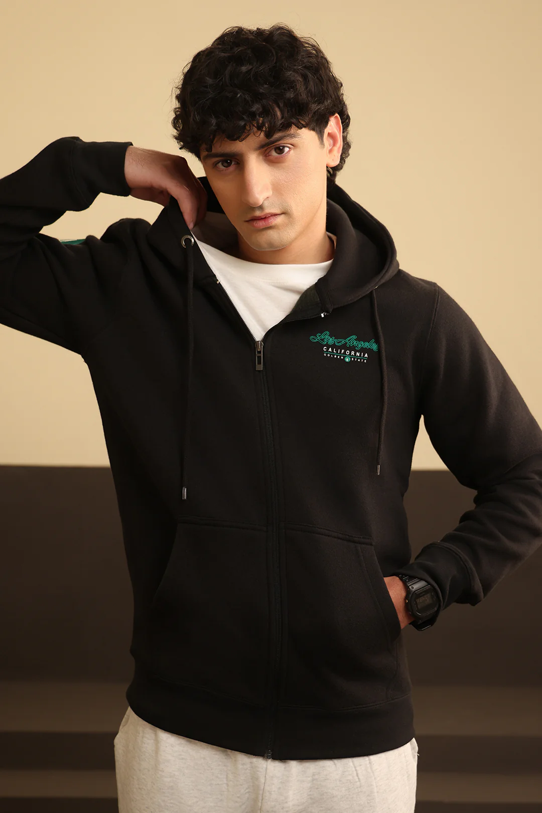 Graphic Zipper Hoodie - 5002 - Image 3