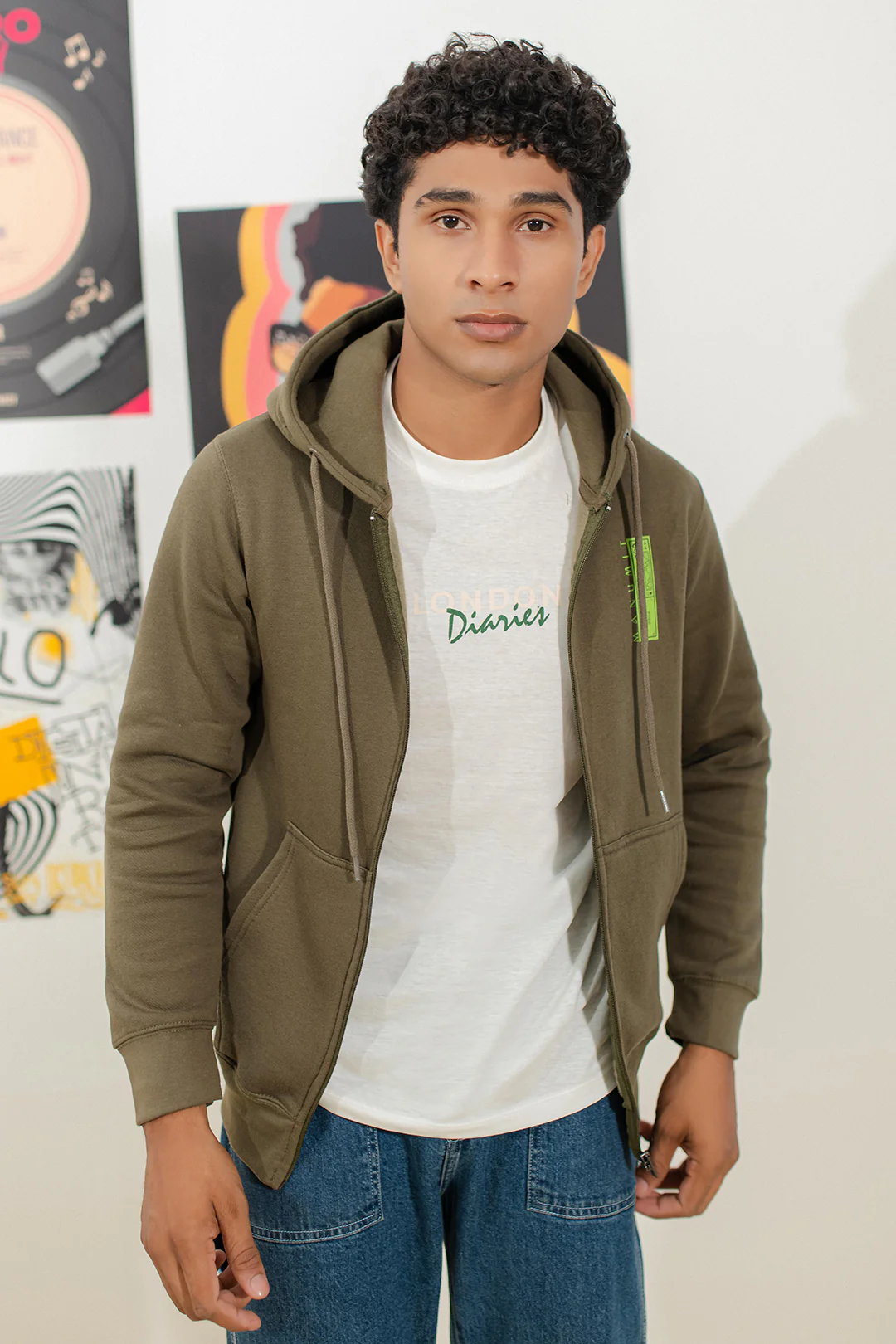 Graphic Zipper Hoodie - 5009 - Image 6
