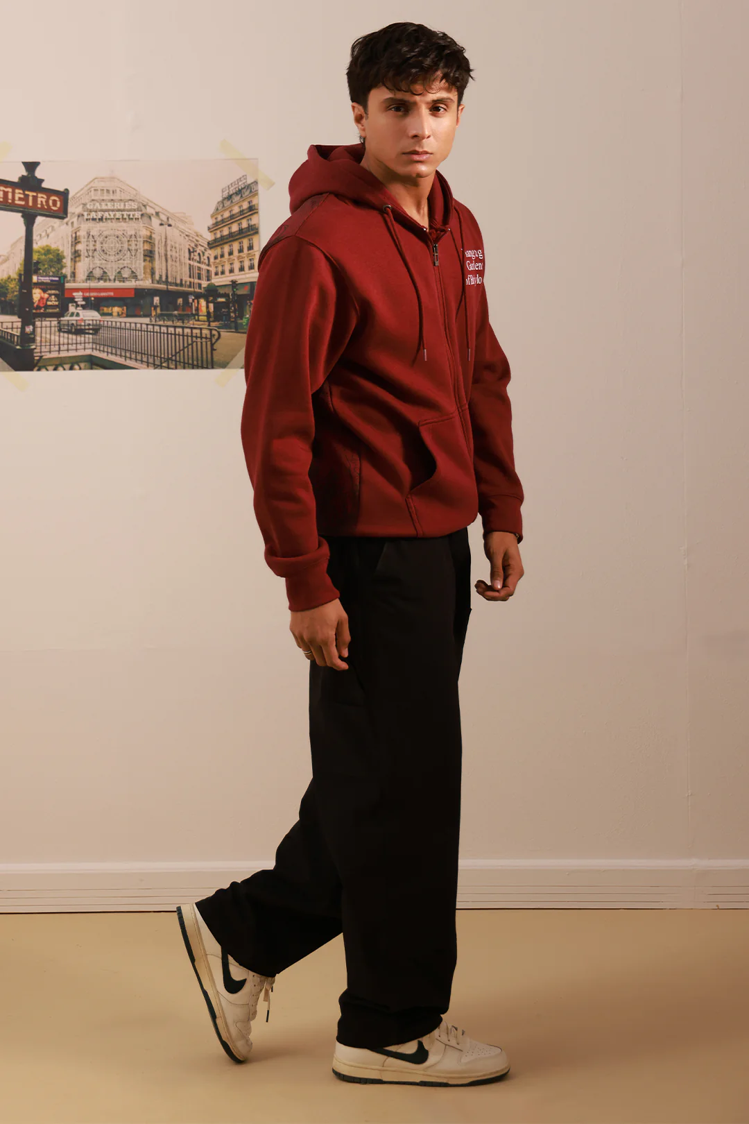 Graphic Zipper Hoodie - 5007 - Image 6