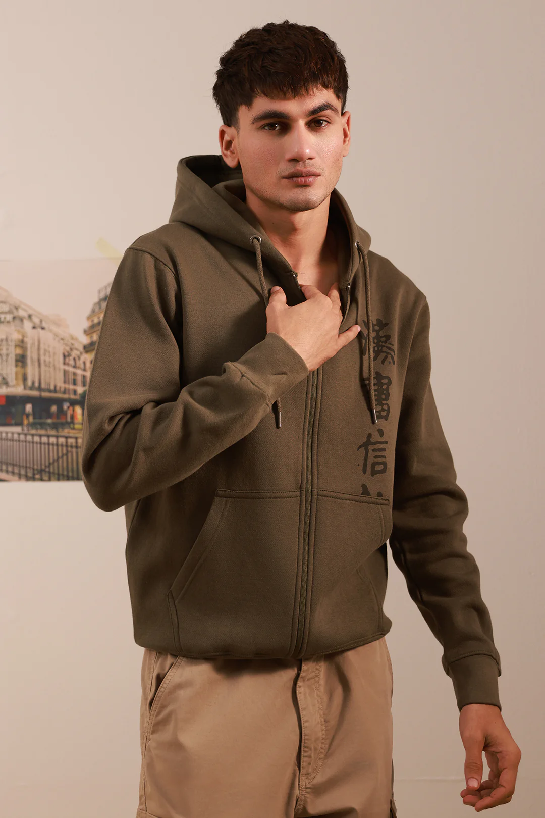 Graphic Zipper Hoodie - 5010 - Image 5