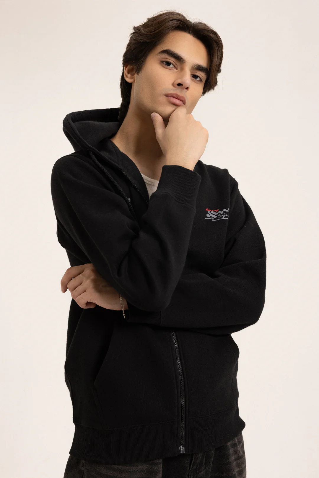 Graphic Zipper Hoodie - 5013 - Image 9
