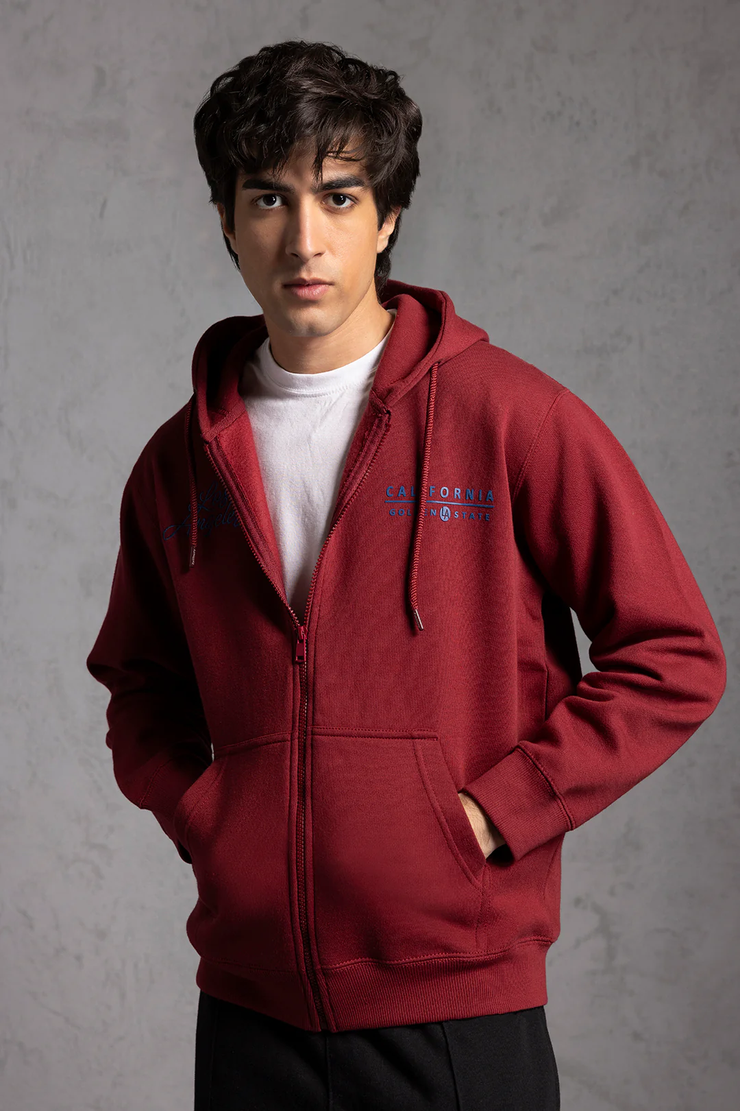 Graphic Zipper Hoodie - 5021 - Image 2