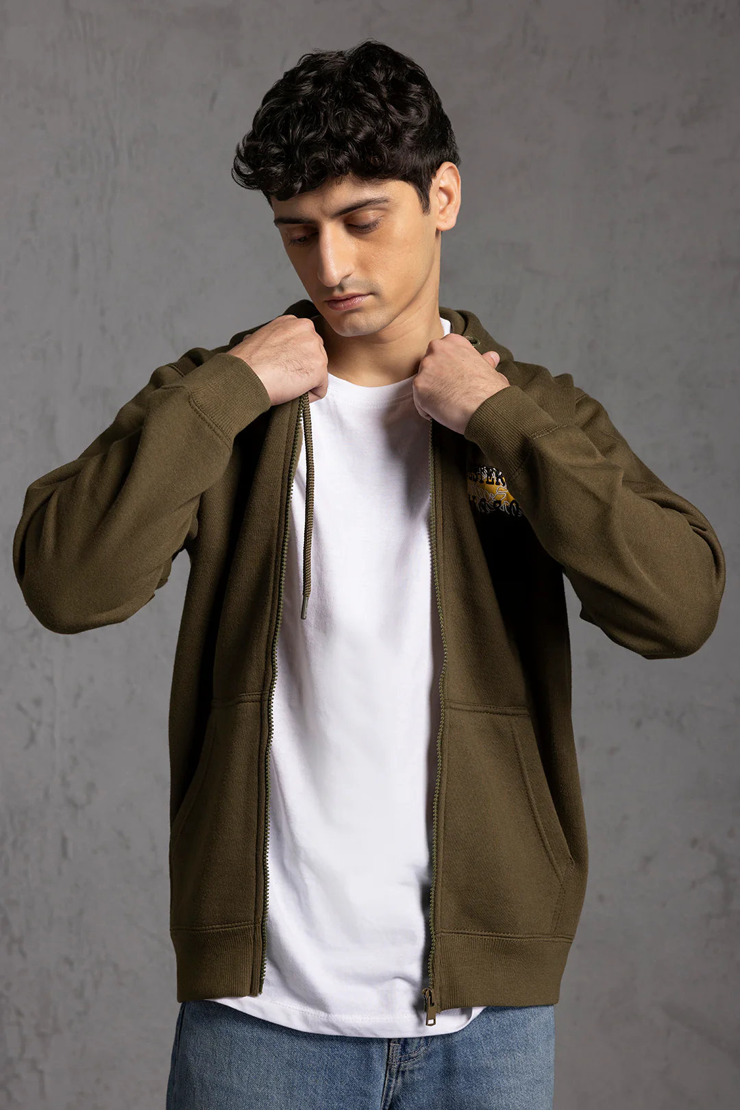 Graphic Zipper Hoodies - 5023 - Image 3