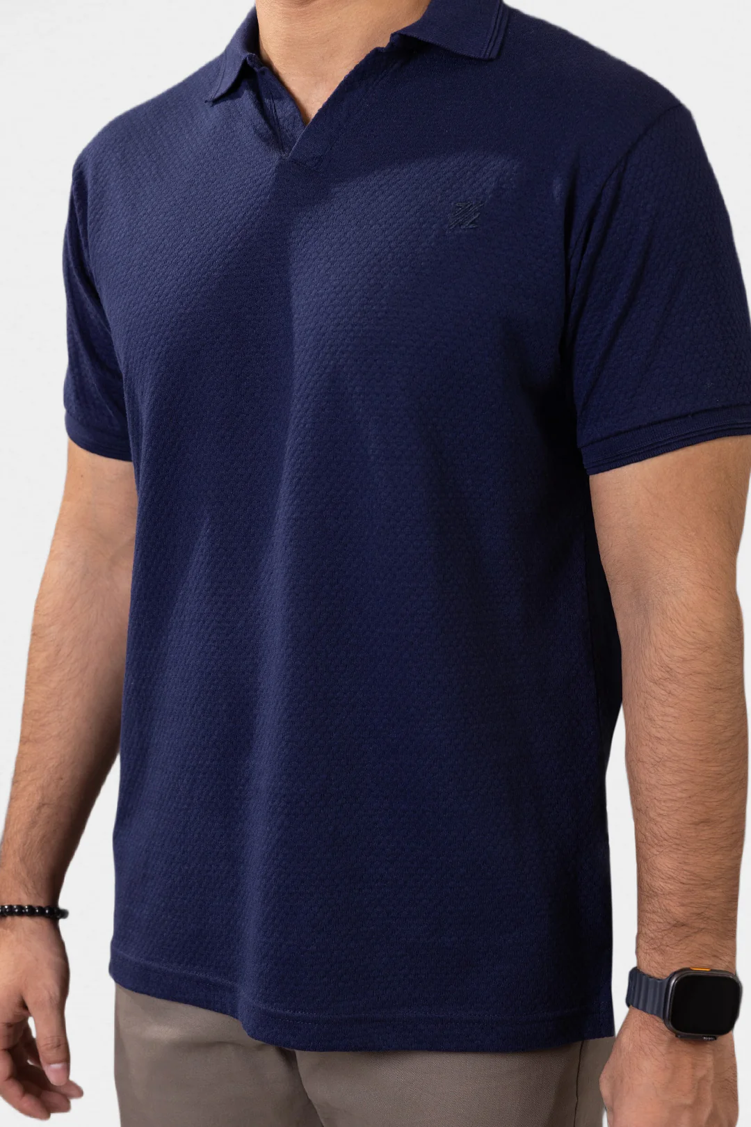Textured Johnny Collar Polo - 5004 - Image 5