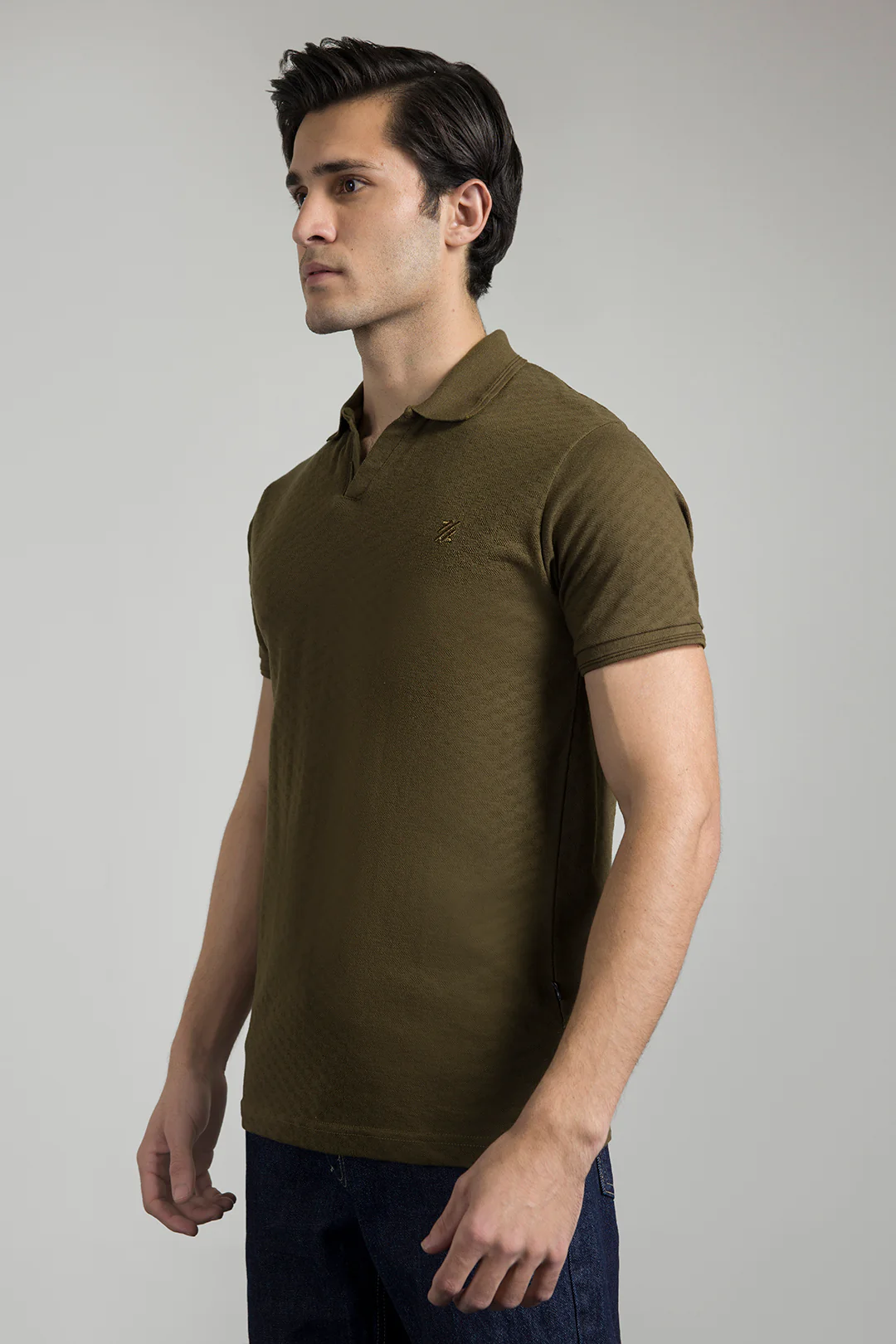 Textured Johnny Collar Polo - 5005 - Image 4