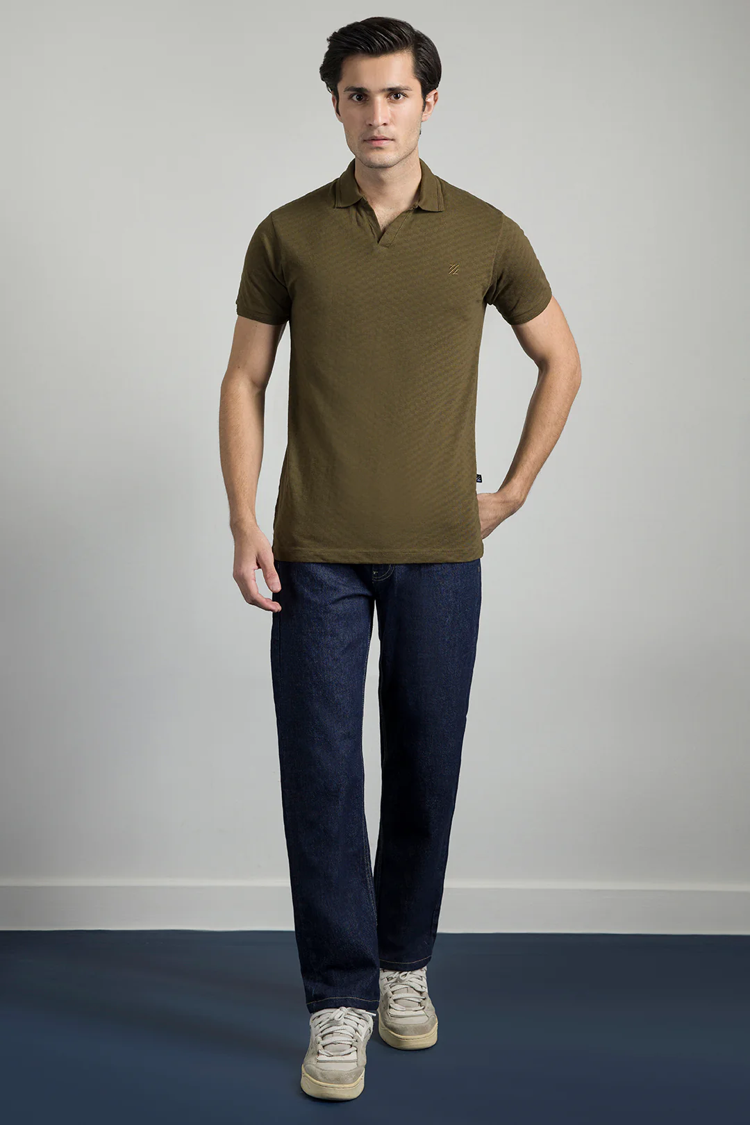 Textured Johnny Collar Polo - 5005 - Image 5