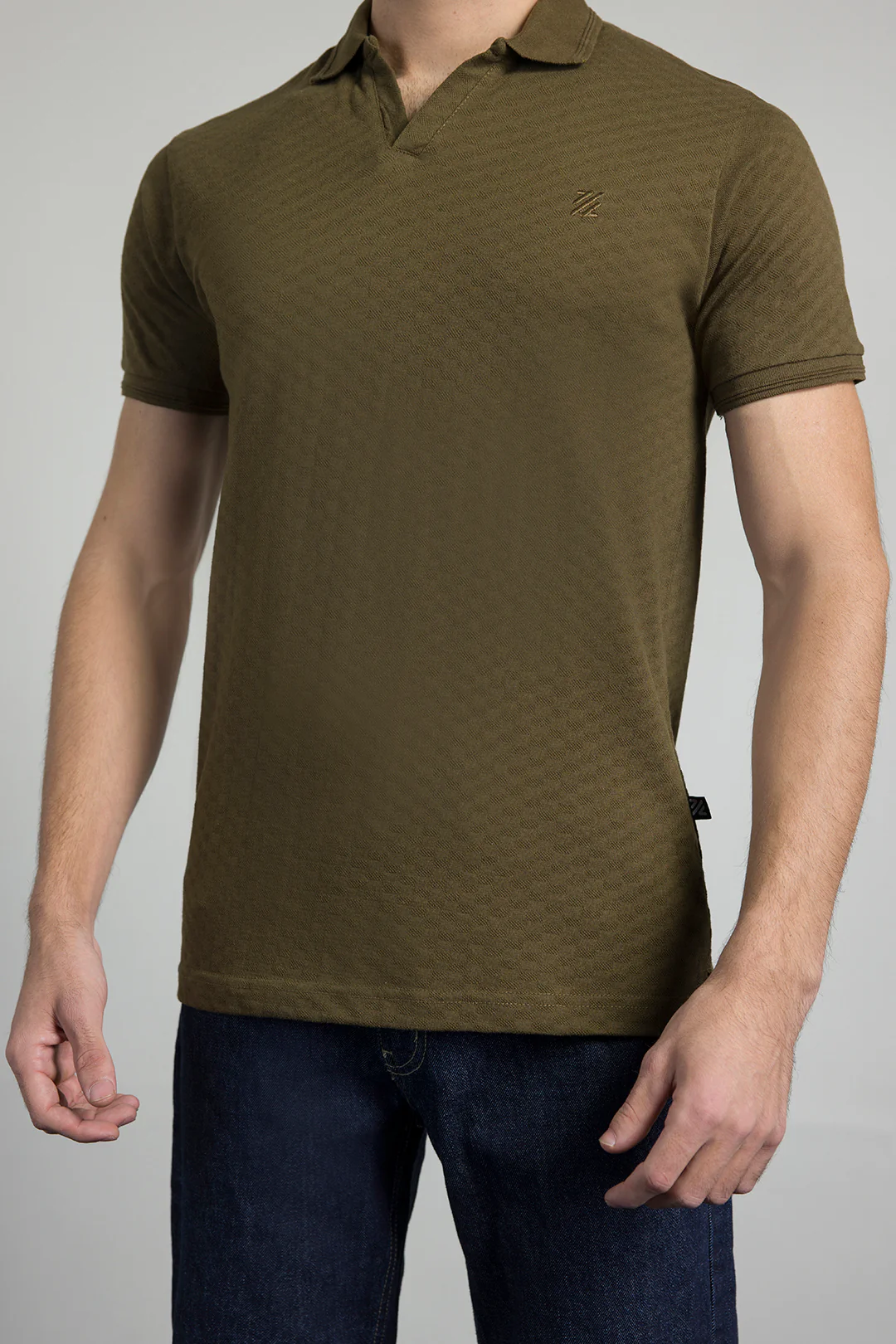 Textured Johnny Collar Polo - 5005 - Image 9