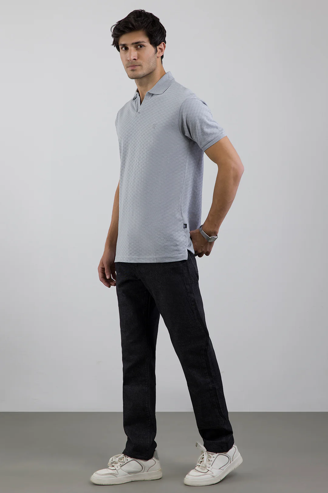 Textured Johnny Collar Polo - 5005 - Image 12