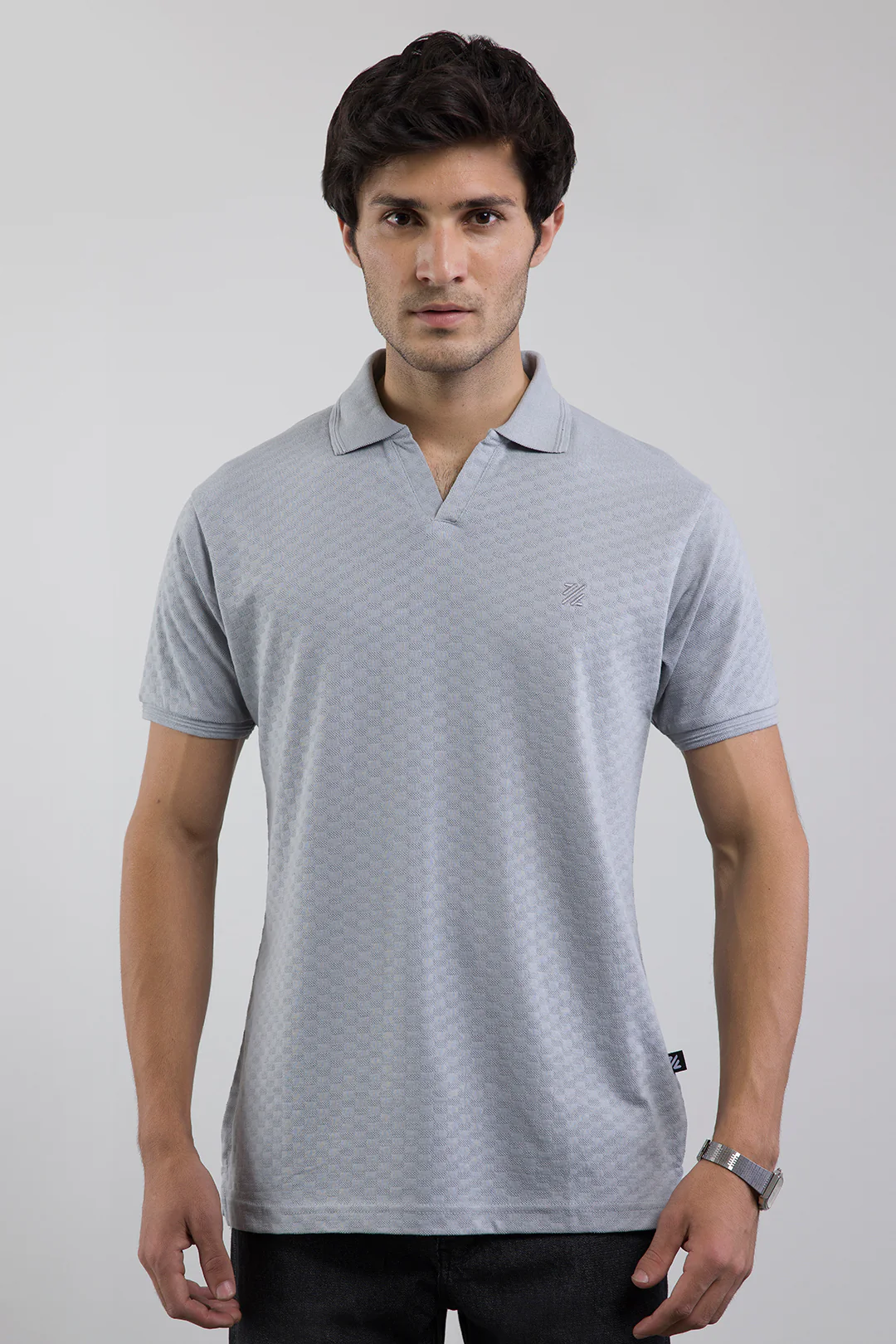 Textured Johnny Collar Polo - 5005 - Image 3