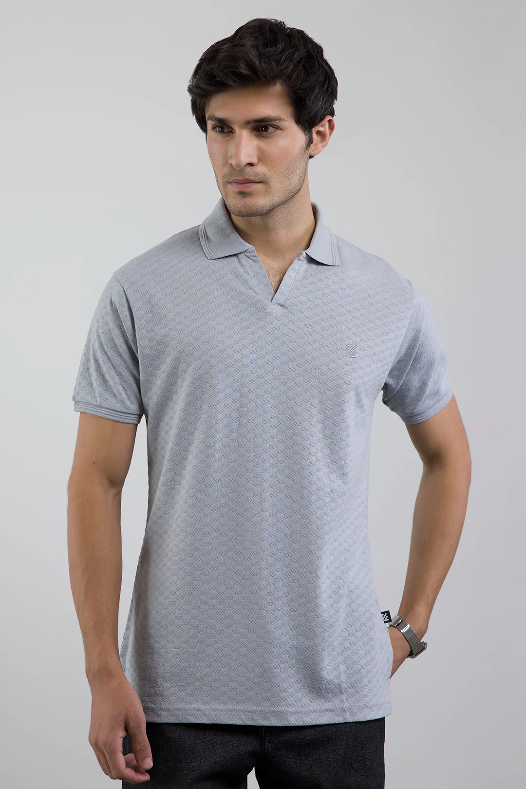 Textured Johnny Collar Polo - 5005 - Image 5